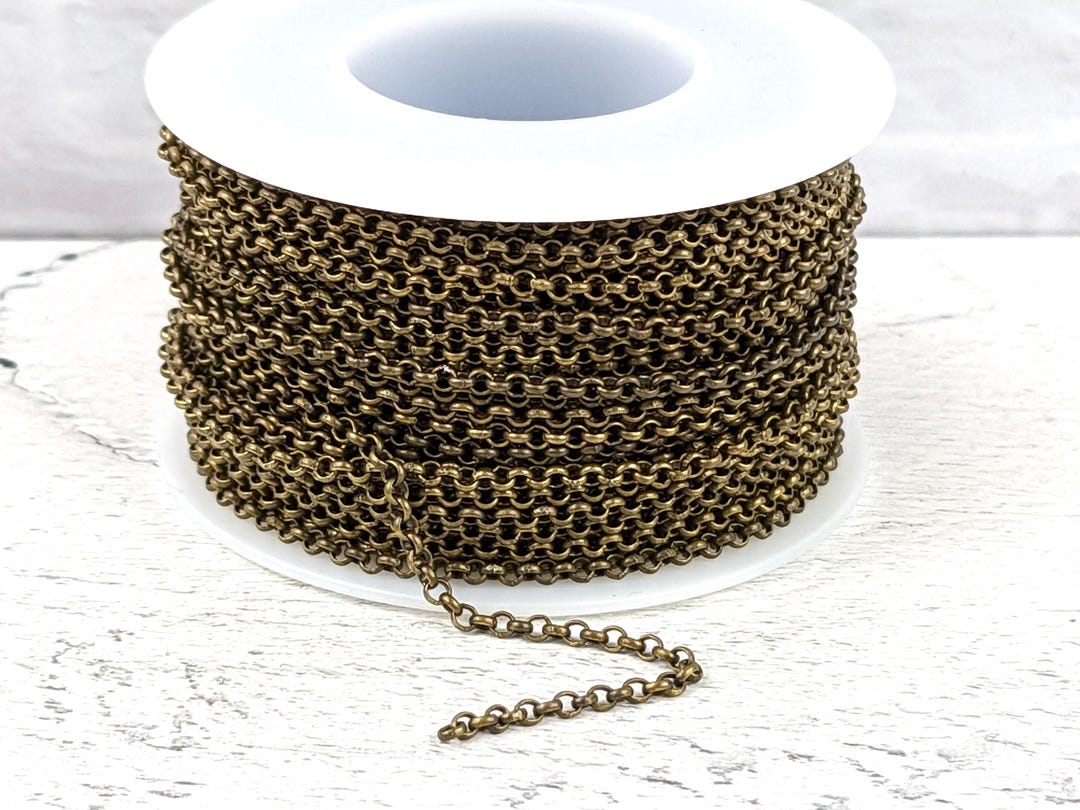 2mm Antique Brass Rolo Chain, Rolo Chain, Dainty - Etsy