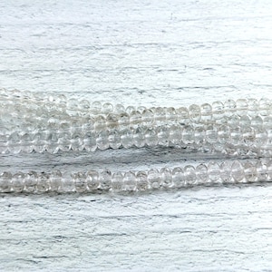 Czech Glass Translucent Clear Faceted Rondelle Beads, 3x5mm, 25pcs