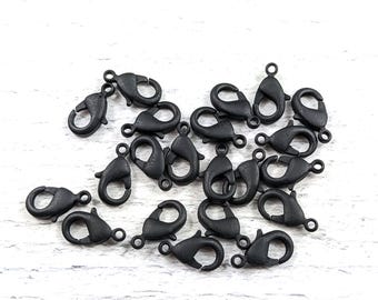 Black Nite Matte Lobster Clasps 12x7mm
