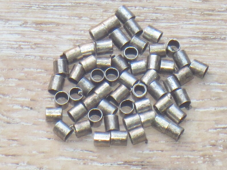 Pinch balls 2 mm x 2.5 mm 100 piece Antique Silver
