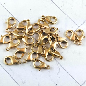 Matte Gold Lobster Clasps 15x9mm
