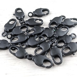 Matte Black Swivel Lobster Clasps 17x9mm