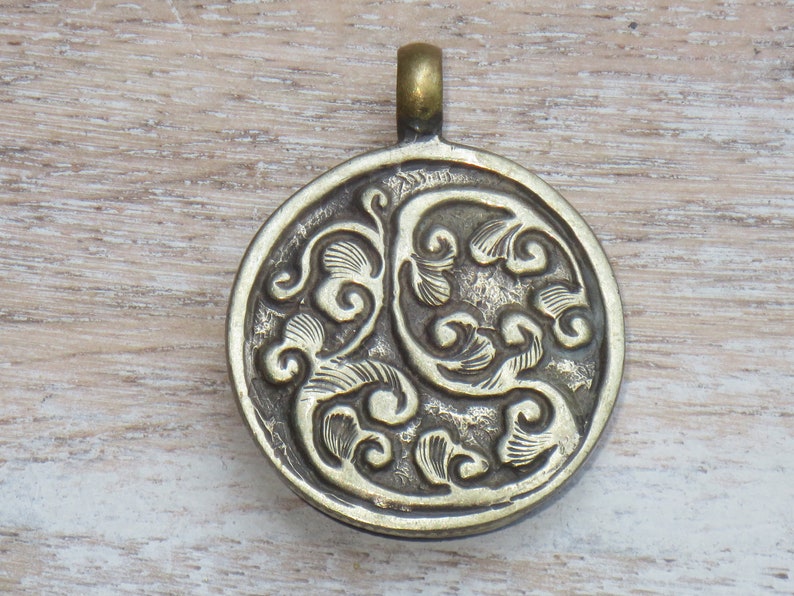 Nepalese Pendant Namaste Nepal Tree of Life Pendant Tibetan Brass Carved Tree of Life Pendant Yoga