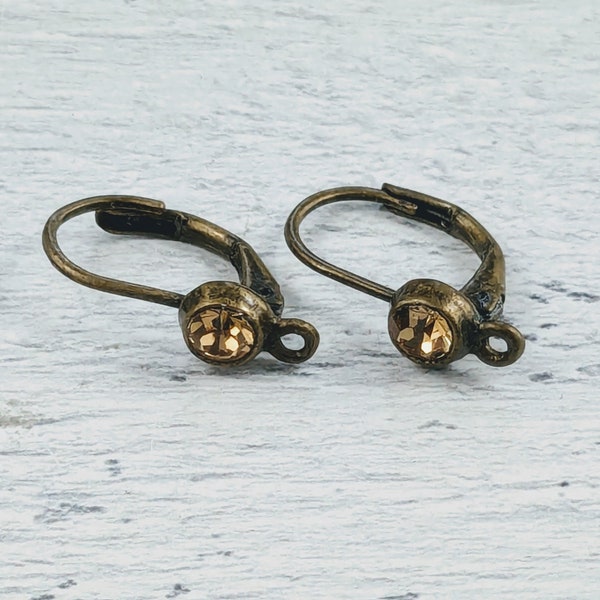 500pcs Antique Bronze Brass Leverback Earring Findings – 10x15mm With Loop
