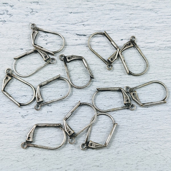 Antique Silver Leverback Earring Posts