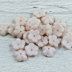Vintage 9mm Pink Flower Glass Bead Caps, 10pcs. Floral, End Caps