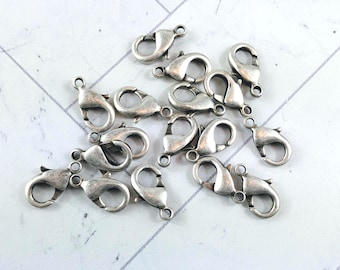 Antique Silver Lobster Clasps 15x9mm