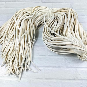 White Deerskin Soft Leather Lace 3/16"/5mm/ 40" Pieces/ 5pcs., Strips