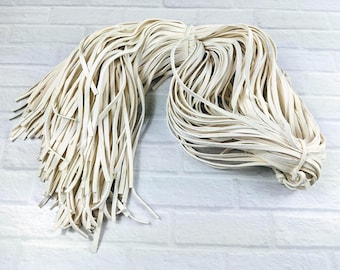 White Deerskin Soft Leather Lace 3/16"/5mm/ 40" Pieces/ 5pcs., Strips