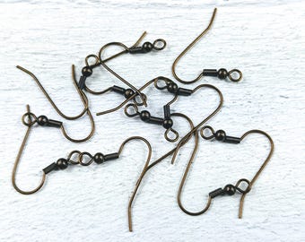 Antique Brass Hook Earrings, French Hook, Dangles, Ear Wires, 22g