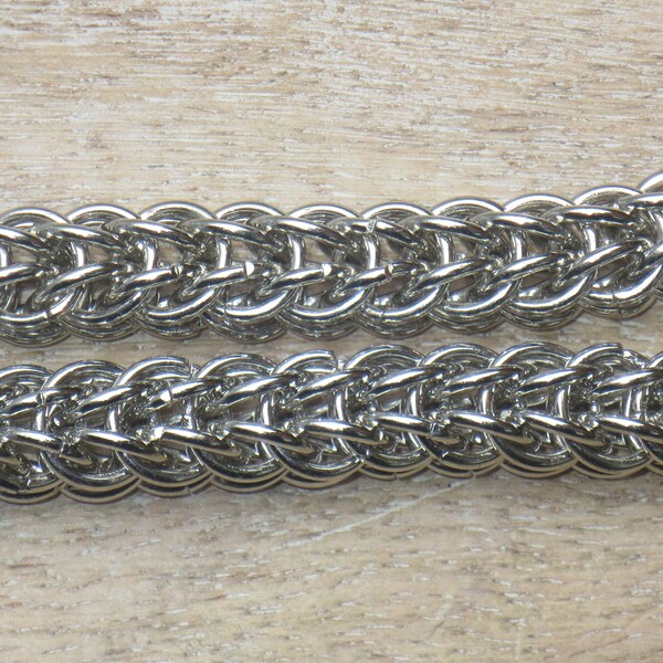 Silver Plated Fancy Snake Chain, Round Mail Chain, Link Chain, 10mm, 1ft