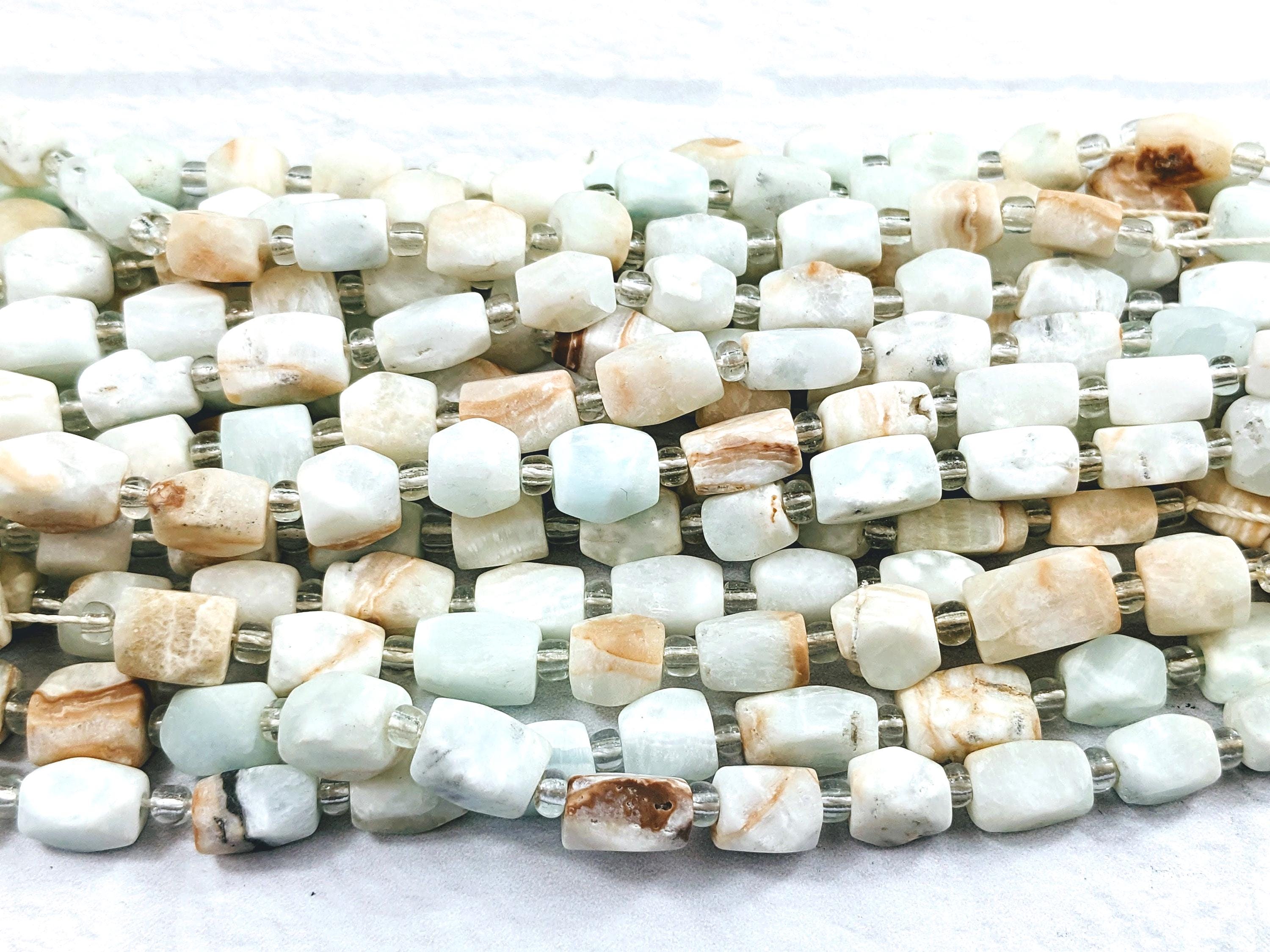 Rare Carribean Calcite Gemstone Beads, Nugget, Square, Rectangle Approx. 30pcs. 16" Strand, 10-13mm, Matte Finish