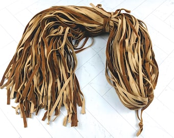 Two Tone Light and Dark Brown Deerskin Soft Leather Lace 3/16"/5mm/ 40" Pieces/ 5pcs., Strips