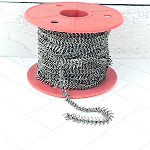 Antique Silver Fishbone Chain, Fishbone Chain, Herringbone