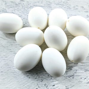 Vintage White Lucite Barrel Bead, Ornate Design, 12pcs. 24x8mm