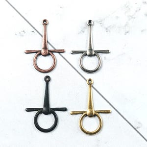 2pcs. Small Horse Snaffle Connectors, Links, Charms, 28x20mm, Equestrian, Dangles, Rustic Brown, Antique Gold, Antique Silver or Copper Ox