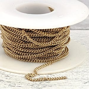 Gold Plated Fine Curb Chain, 2mm