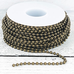 3.2mm Antique Brass Plated Ball Chain