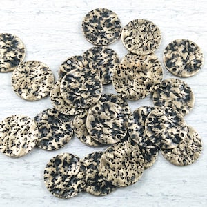 6pcs. Antique Brass Ox  Hammered Round Disc Connectors, Links, Textured, 13mm