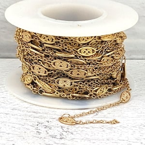 Dainty Filigree Matte Gold Chain