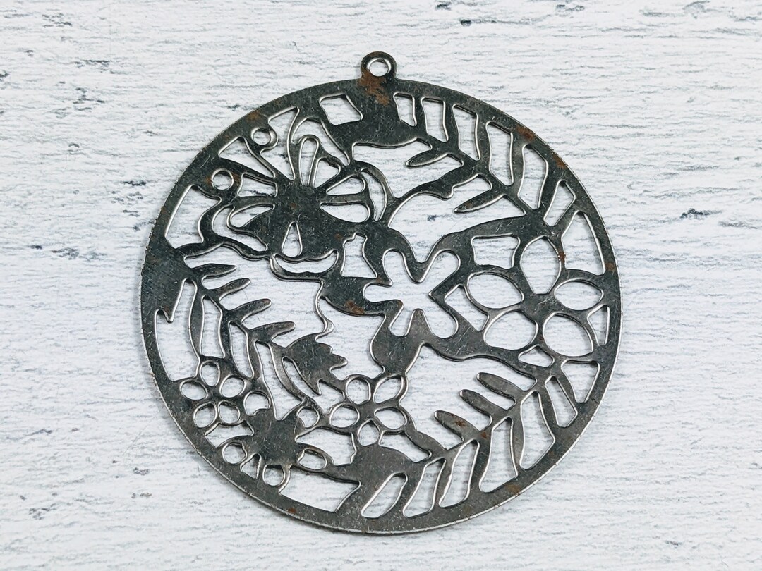 Vintage Cutout Fancy Flowers Filigree Charms, Pendant, 2pcs, 50mm - Etsy
