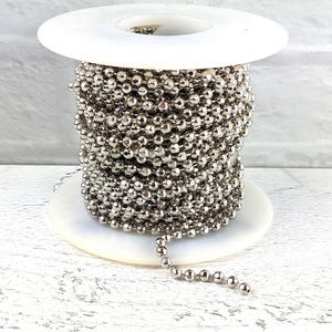 3mm Faceted Ball Chain in Silver Rhodium
