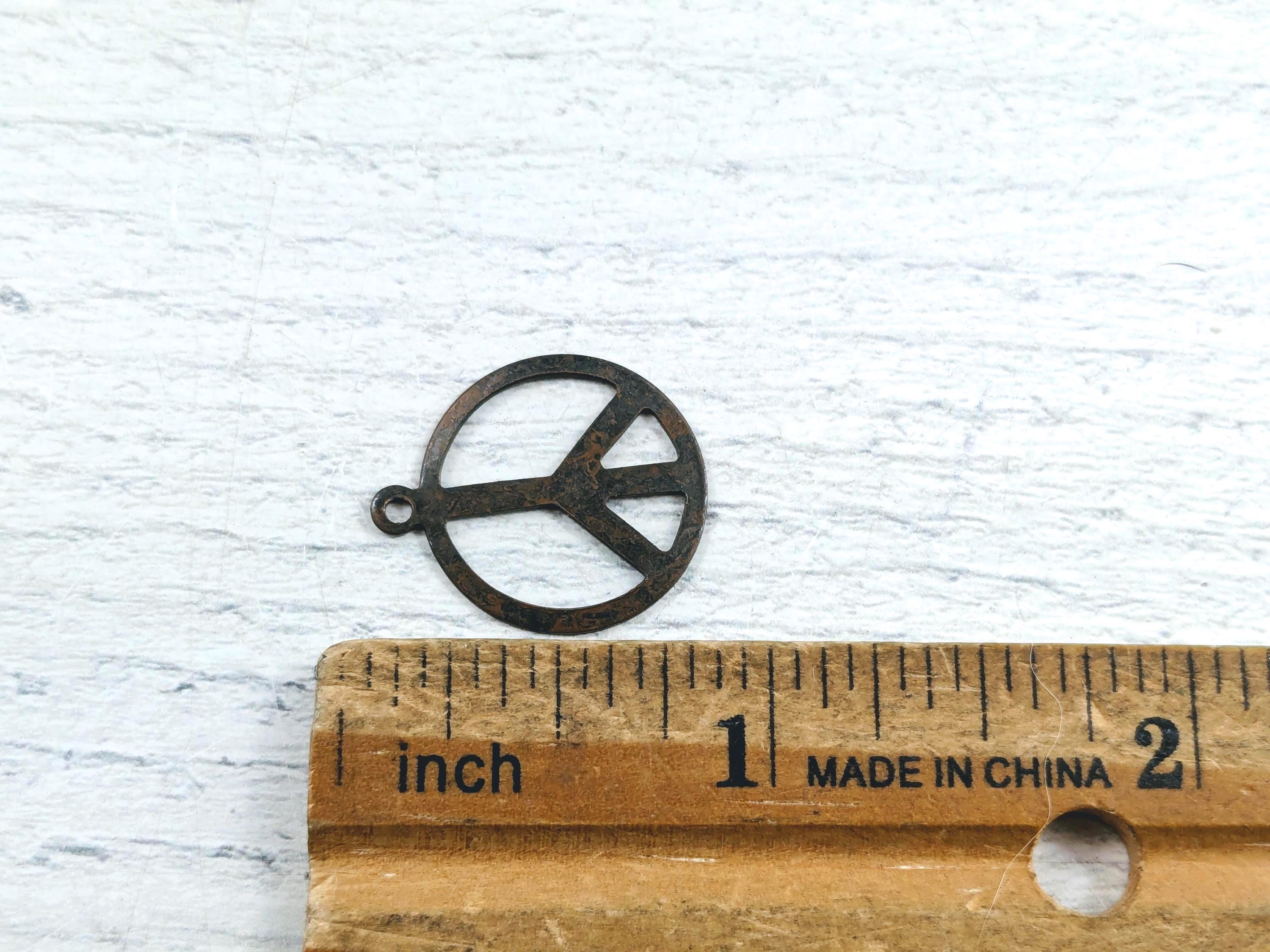 50-Pack Antique Silver Tone Peace Sign Charms – Bulk Wholesale Lot For Jewelry Making (P140)