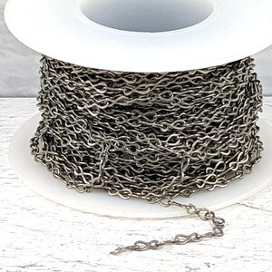 Antique Silver Infinity Link Chain, 5x3mm