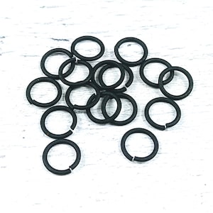 8mm Matte Black Open Jump Rings