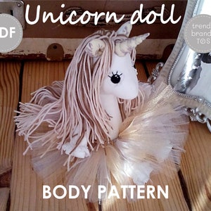 PDF pattern unicorn doll pattern soft toy pattern pdf toy pattern cute plush pattern