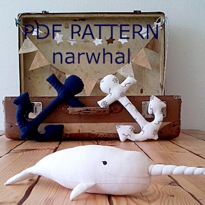 PDF pattern whale pattern narwhal soft toy pattern pdf toy pattern narwhal cute plush pattern narwhal pattern unicorn pattern plush whale