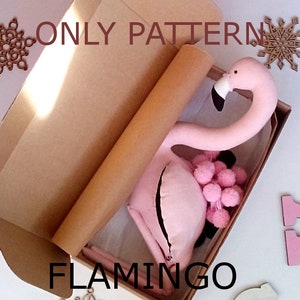 PDF pattern flamingo digital stuffed toy pdf flamingo sewing pdf flamingo nursery plush flamingo pdf pink flamingo doll flamingo softie