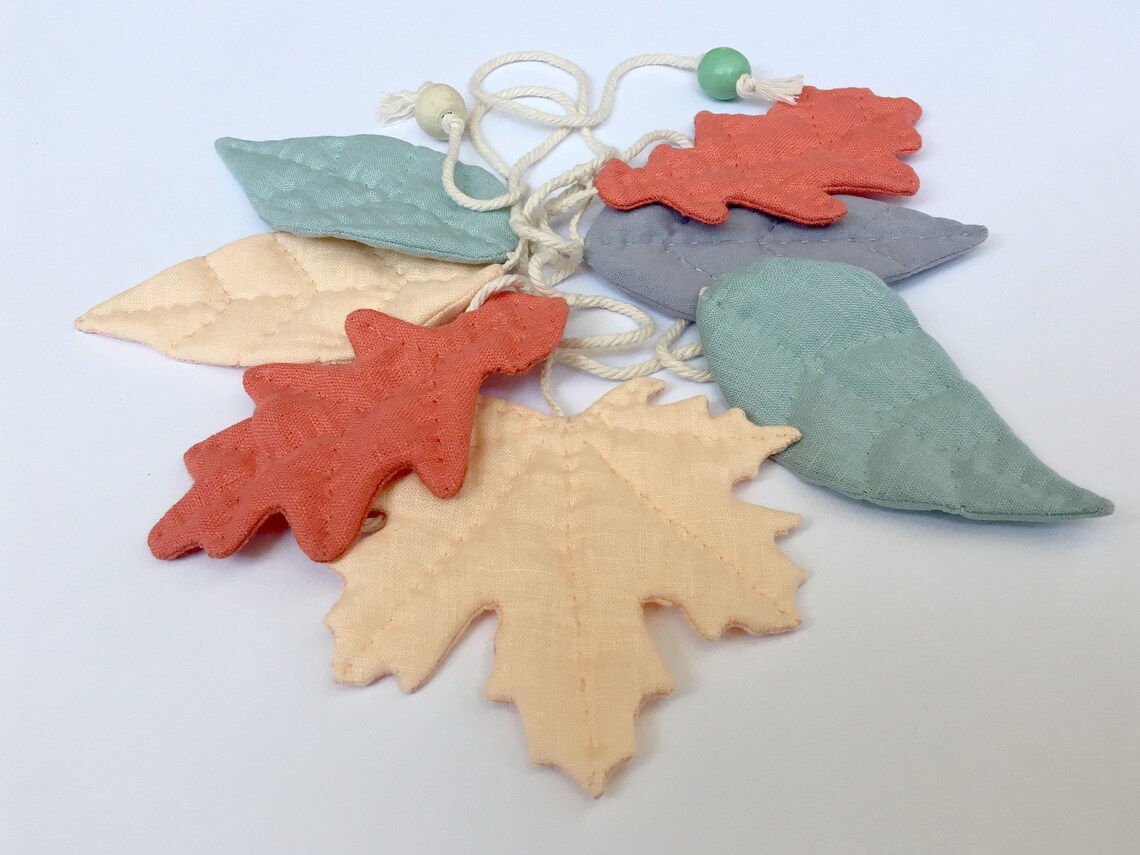 Fabric garland leaves garland leaf garland woodland decor Etsy