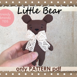 Bear pattern PDF toy sewing pattern eco toy Stuffed animal decor stuff animal little toy Stuffed bear decor