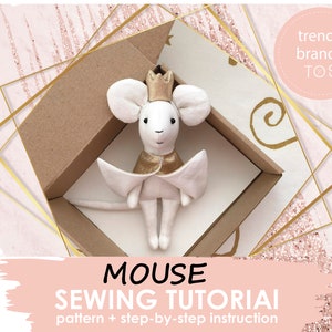 PDF mouse toy sewing tutorial pattern Stuffed animal fabric doll pattern soft toy pattern pdf toy downloaded pattern Sewing project Gift toy