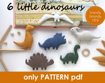 Dinosaur toy pattern pdf Dinosaur nursery sewing pattern Dinosaur play set eco toy Stuffed dinosaur decor kids room decor Linen stuff animal