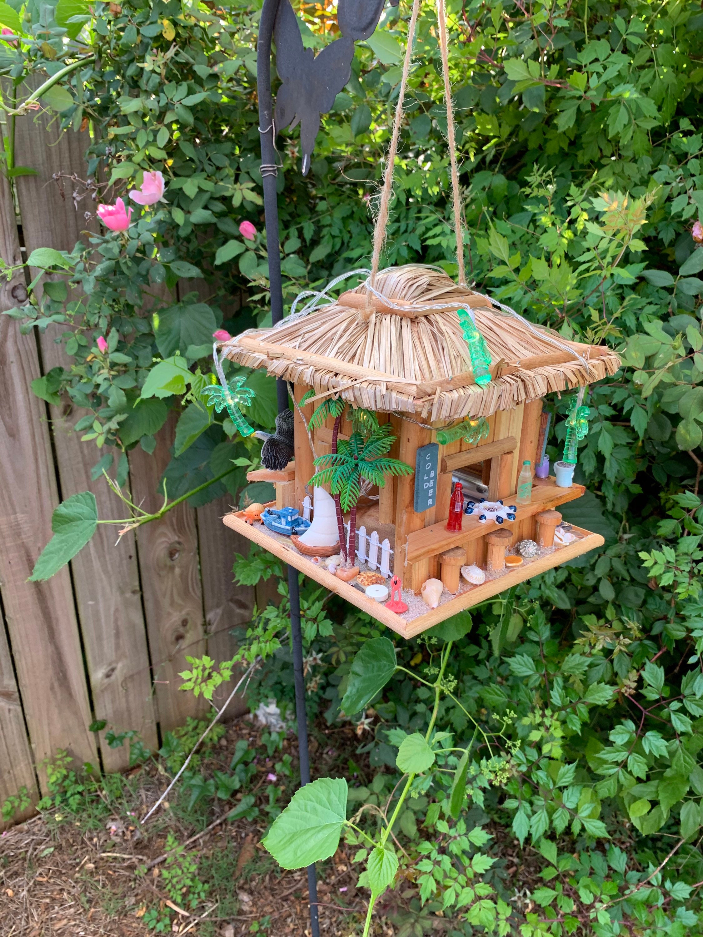 Bird House Hanging Birdhouse Birdhouse Nightlight Handmade Etsy