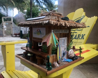 Easter Green Coconut Tiki Birdhouse Hot Pink Free Ship Tropical Yard Decor