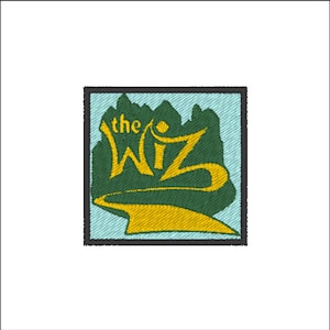 May include: A green and yellow embroidered patch with the text "the Wiz" in a stylized font.