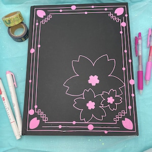 Sakura Sketch / Note Book 80 Pages 140gsm BLACK Paper Various Size Drawing  Sketching Drafting Blank Book Art Stationery 