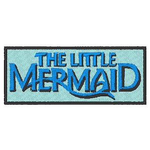 May include: A blue and white embroidered patch with the text "THE LITTLE MERMAID" in a stylized font.