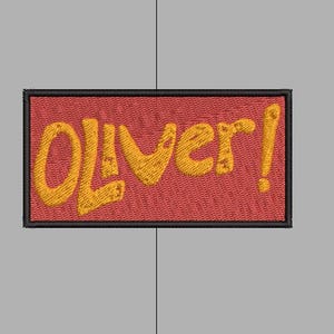 以下が含まれることがあります： 赤い刺繍のパッチに、黄色で「Oliver!」と刺繍されています。