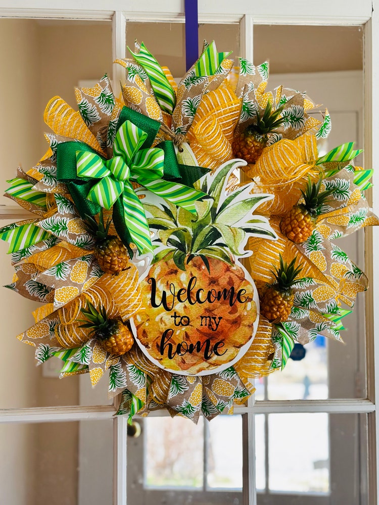 cheapest sales Pineapple Wreath, Year round wreath for front