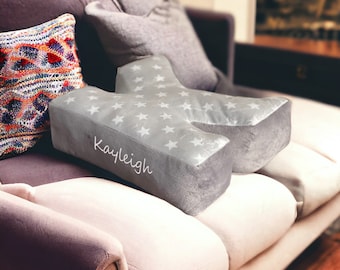 Oreiller initial personnalisé | Décoration de chambre d'enfant étoilée