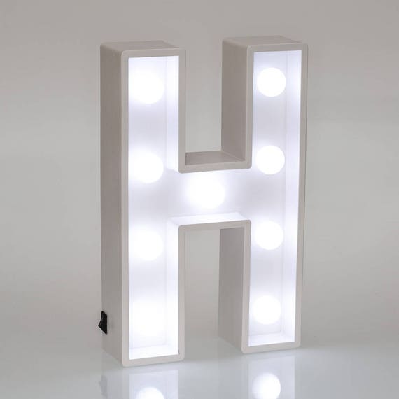 Lettres d'éclairage H Marquee Letters LED Lampe de chevet (fr) White Wooden Letter Lights Bedroom Decor Mur suspendu autoportant (fr) Nom Baby Gift Lettres d'éclairage H Marquee Letters LED Lampe de chevet (fr) White Wooden Letter Lights Bedroom Decor Mur suspendu autoportant (fr) Nom Baby Gift