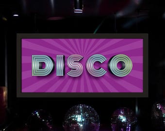 Disco Fever Framed Wall Art | 70s Retro Dance Sign