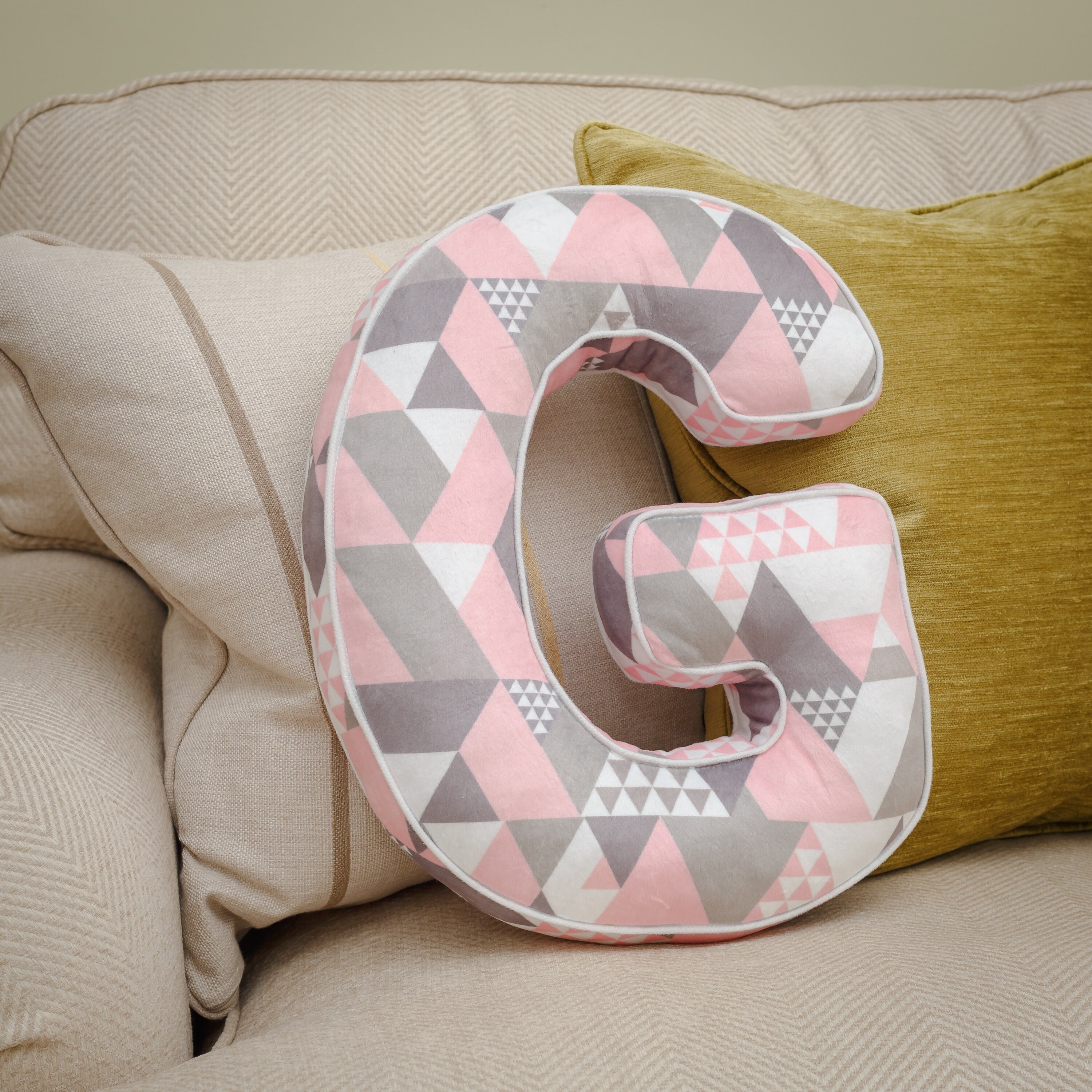 Letter Cushion G Pink Letter Pillow G Personalised Cushion Etsy