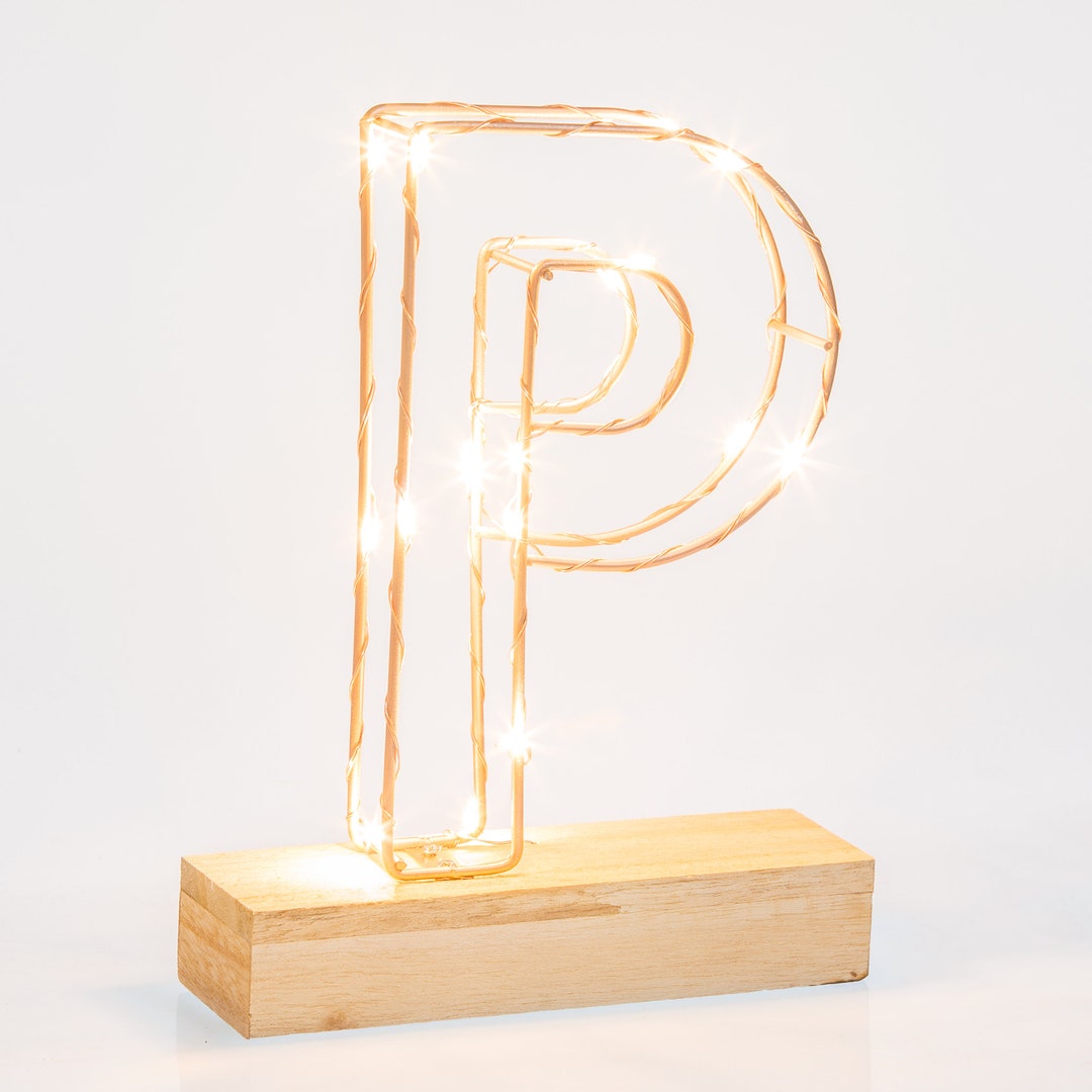 Light up Letter P Custom Name Copper Light up Letter Etsy