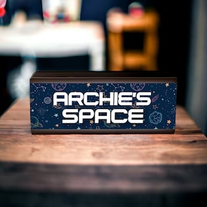 Personalised Room Light Space- LED Boys Gaming Play Room Bedroom - Custom Night Light For Boys - Gaming Den Zone Light