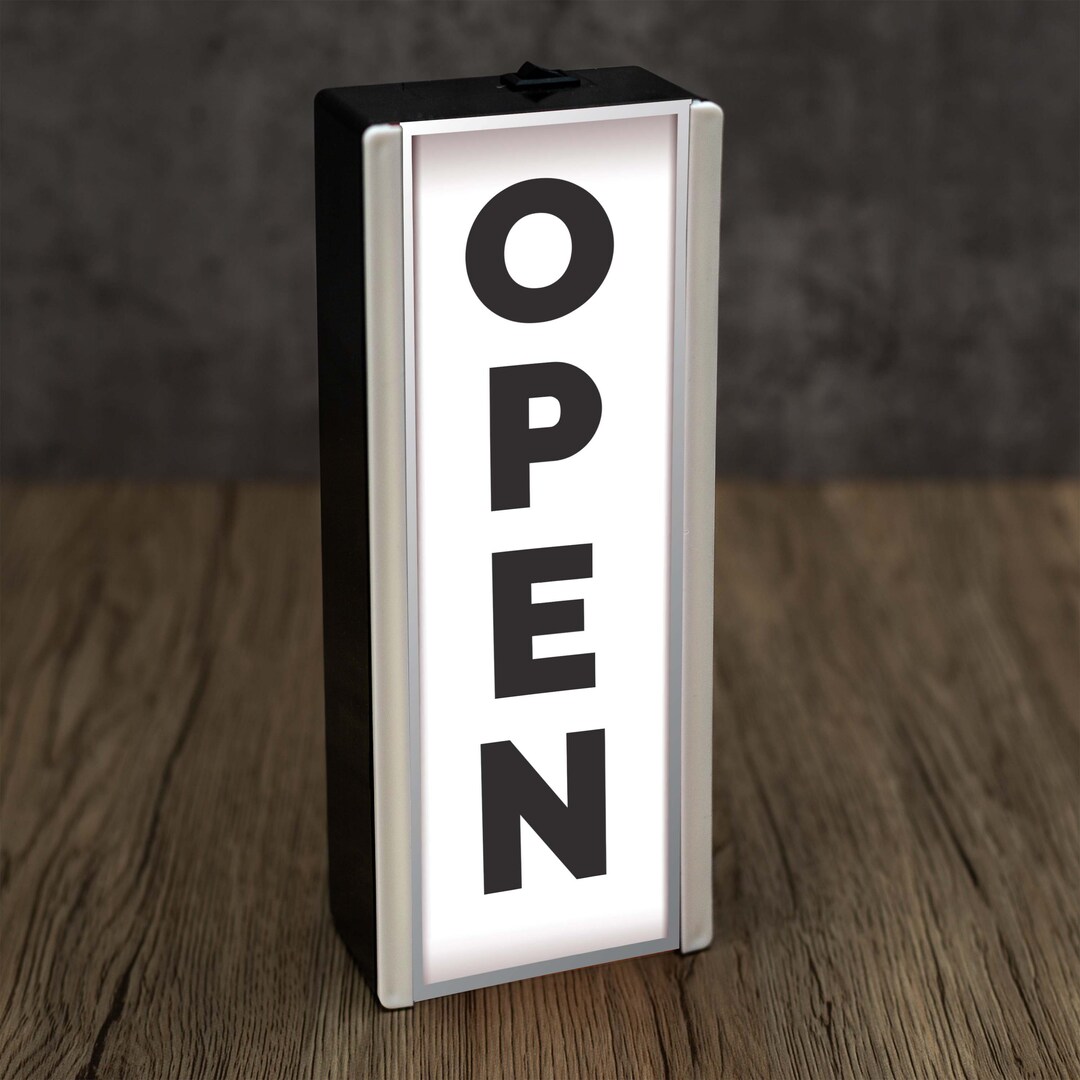 Light up Open Sign Vertical Illuminated LED Open Shop Light